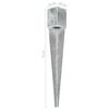 vidaXL Ground Spikes 2 pcs Silver 3.9x3.9x29.9" Galvanised Steel