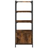 vidaXL Bookcase Smoked Oak Engineered wood, Metal 3-Tier Adjustable Feet