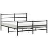 vidaXL Bed Frame Black Powder-Coated Steel 60x79 in Bed Frame
