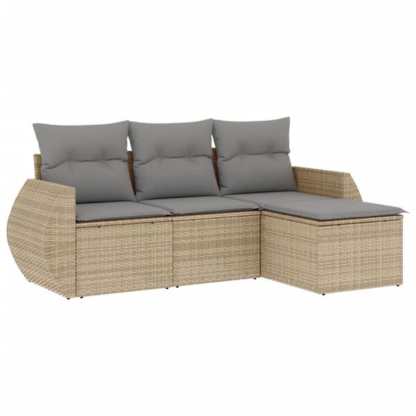 vidaXL Garden Sofa Set Beige, Light Grey