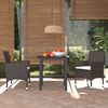 vidaXL Dining Set Rattan Brown, Cream White Cushion