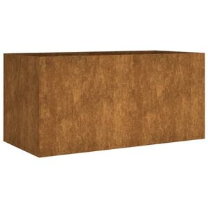 vidaXL Planter Rusty Corten Steel 31.5 x 15.7 x 15.7 in Durable