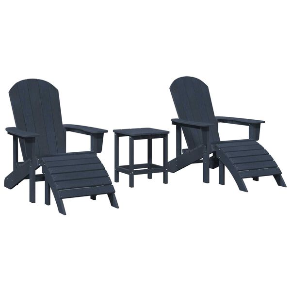 vidaXL Garden Lounge Furniture 3 pcs Navy 38 x 38 x 46cm Plastic