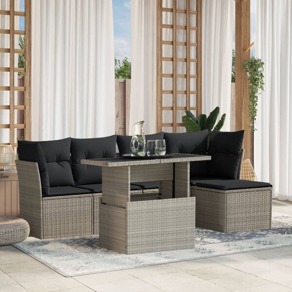 vidaXL Garden Sofa Set Light Grey