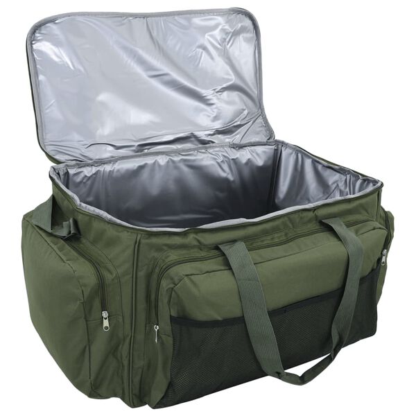 vidaXL Fishing Bag Waterproof Dark Green Oxford Fabric