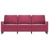 vidaXL 3-seater Sofa Wine red Velvet (100% polyester) 3-seater Modern