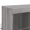 vidaXL Sideboard with LED Lights Gray Sonoma 79.5"x14.6"x39.4"