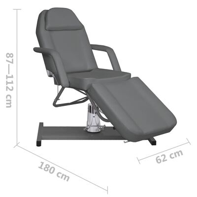 vidaXL Massage Table Gray 70.9"x24.4"x(34.3"-44.1")