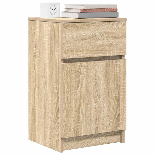 vidaXL Bedside Cabinet Sonoma Oak Engineered Wood Medium Reversible