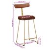 vidaXL Bar Stool Set of 2 Brown Solid mango wood, Iron Medium Footrest