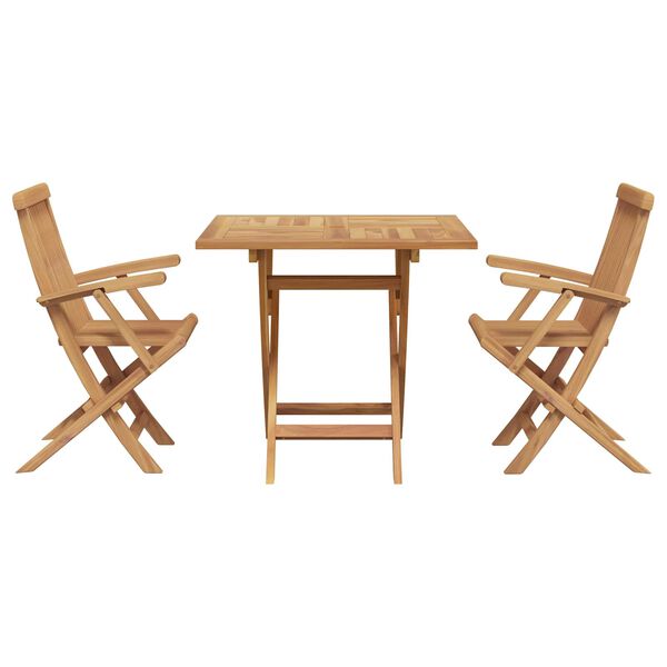 vidaXL Garden Dining Set 3 pcs Brown Solid teak wood