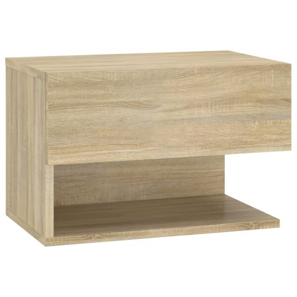 vidaXL Wall-mounted Bedside Cabinet Sonoma Oak Engineered Wood Small