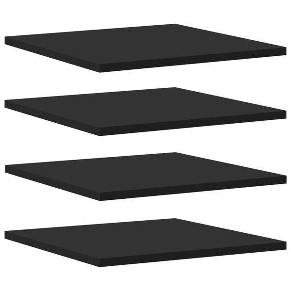 vidaXL Shelf Set of 4 Black Engineered Wood Medium Simple Shelf