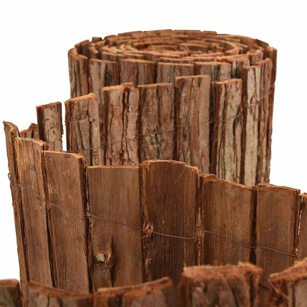 vidaXL Bark Fence Natural 236.22 x 70.87 in Bark