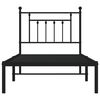 vidaXL Bed Frame Black Powder-Coated Steel 31.5 x 79 in Bed Frame