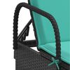 vidaXL Sun Lounger Black PE rattan Standard Adjustable Armrests