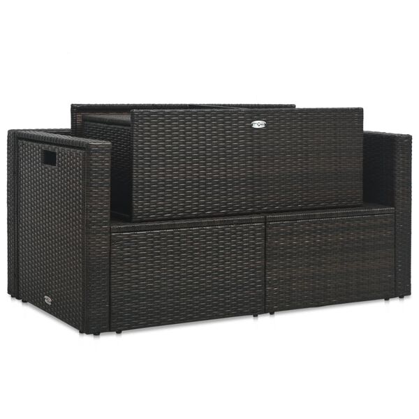 vidaXL Sofa Set Brown and White