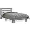 vidaXL Bed Frame Grey Sonoma Engineered Wood, Metal Single Durable