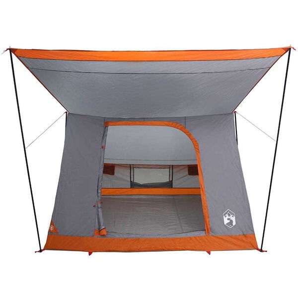 vidaXL Camping Tent Grey and Orange 87.80 x 64.17 x 51.18 in Taffeta