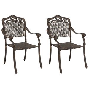 vidaXL Garden Chair 2 pcs Bronze 55 x 56.5 x 91cm Aluminium