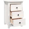 vidaXL Bedside Cabinet White Solid pine wood 9.8 Gallons Bedside Cabinet