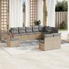 vidaXL Garden Sofa Set Beige and Light Grey PE Rattan 10 Piece