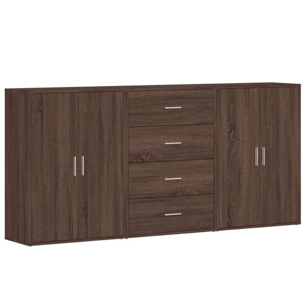 vidaXL Sideboard Brown Oak Engineered Wood Medium Storage Sideboard