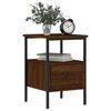 vidaXL Bedside Cabinet Set of 2 Brown oak Engineered wood Compact