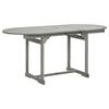 vidaXL Garden Dining Set Grey Solid acacia wood Large Foldable