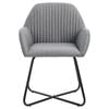 vidaXL Dining Chair Set of 4 Light Grey Fabric and powder-coated steel