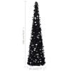 vidaXL Pop-up Christmas Tree Black PET 5.9 ft Collapsible