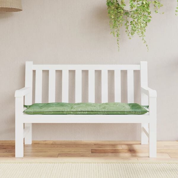 vidaXL Garden Bench Cushion Leaf Pattern 100% polyester 47.2 x 19.7 in