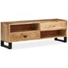 vidaXL TV Cabinet Natural Mango Wood Solid Mango Wood and Steel Medium