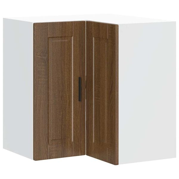 vidaXL Kitchen Wall Corner Cabinet Brown Oak Engineered wood Medium