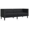 vidaXL 3 Piece Chesterfield Sofa Set Black Faux Leather
