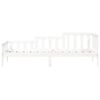 vidaXL Day Bed White Solid Pine Wood Single