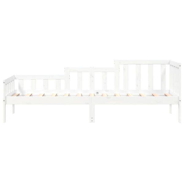 vidaXL Day Bed White Solid Pine Wood Single