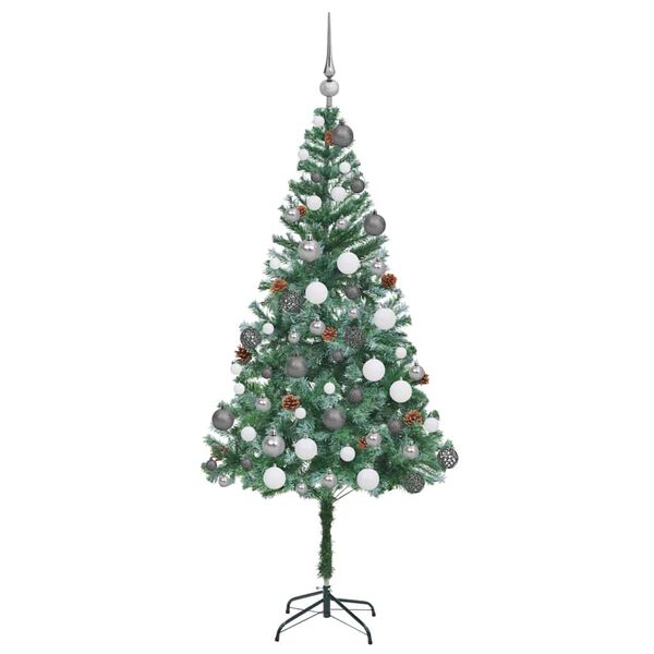 vidaXL Artificial Christmas Tree Green 70.87 in PVC and Steel