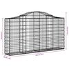 vidaXL Gabion Basket Silver Galvanized Iron 78.7 x 11.8 x 39.4 in