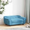vidaXL Dog Sofa Turquoise Plush, Foam, Wood Small Removable Covers
