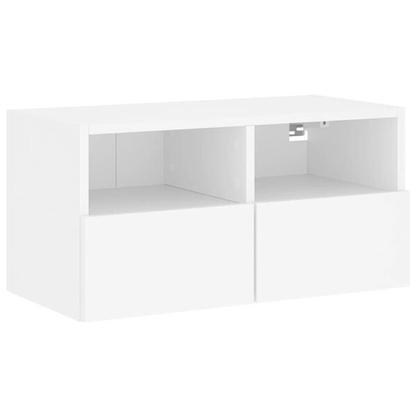 vidaXL TV Wall Cabinet White Engineered wood Medium TV Wall Cabinet