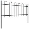 vidaXL Garden Fence with Hoop Top Steel 701.3"x31.5" Black