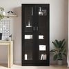 vidaXL Book Cabinet Black oak 32.48 x 12.01 x 72.83 in Engineered Wood