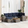 vidaXL 7 Piece Patio Sofa Set with Cushions Gray Poly Rattan