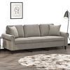 vidaXL 3-Seater Sofa with Pillows&Cushions Light Gray 70.9" Velvet