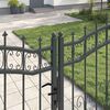 vidaXL Fence Gate with Spear Top Black 120.1"x 68.9" Powder-coated Steel