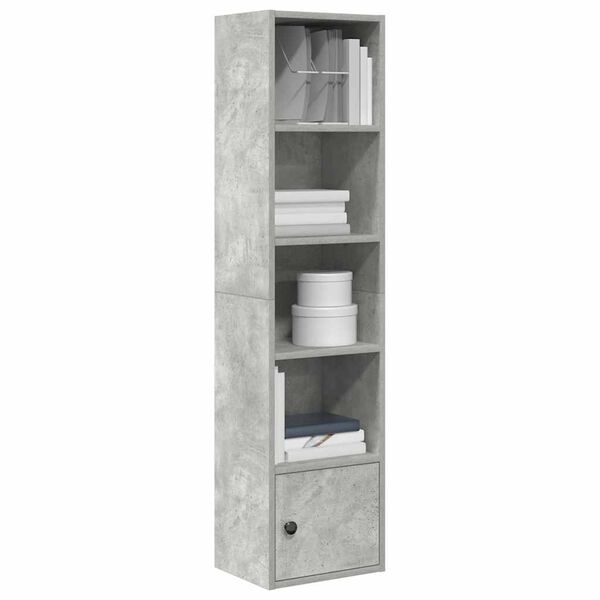 vidaXL Bookcase Concrete Grey Engineered Wood Reversible Bookcase