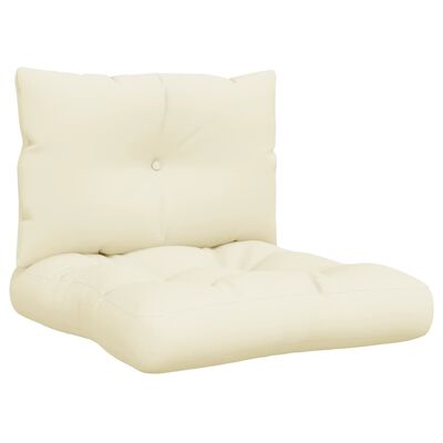 vidaXL Pallet Cushions 2 pcs Cream Fabric