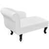 vidaXL Chaise Lounge White Synthetic Leather, Wood Medium