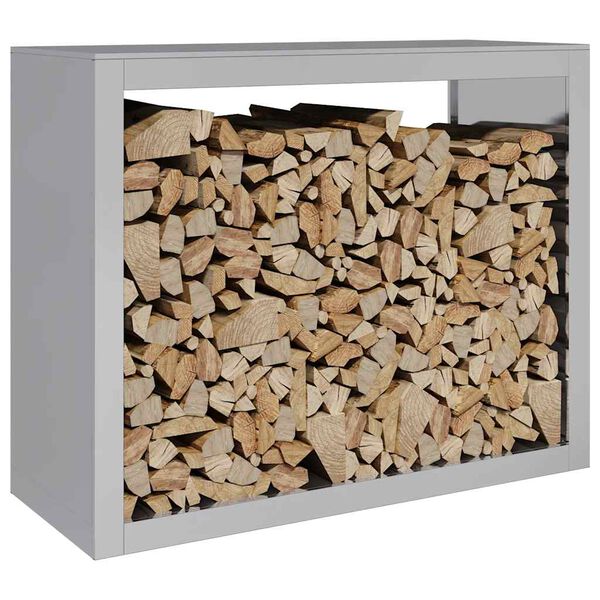 vidaXL Firewood Rack 39.4x15.7x31.5" Galvanised Steel